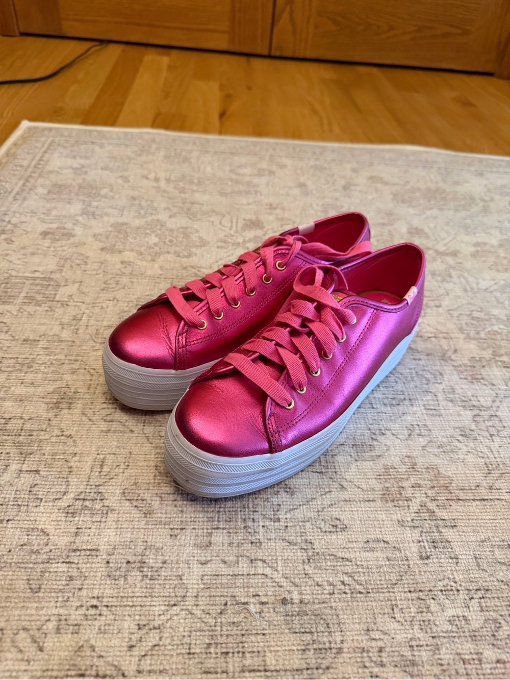 Keds Metallic Hot Pink Platform Sneakers Barbie